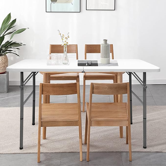 4 FT Folding Table, Plastic Portable Tables - Image 2