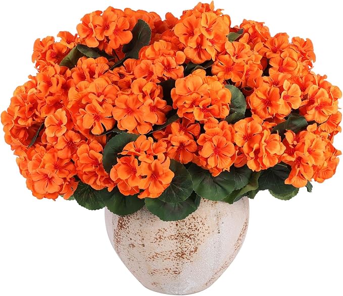 Hananona 6 Pcs Artificial Geranium Flowers - Image 2