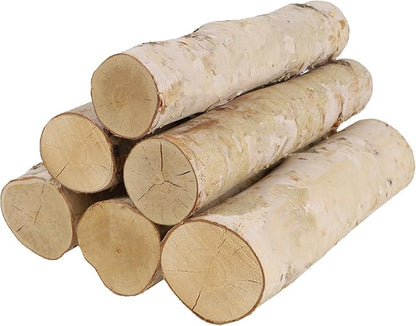 6 Pack Birch Logs for Fake Fireplace Decorative White Birch Branches Logs by Sancodee