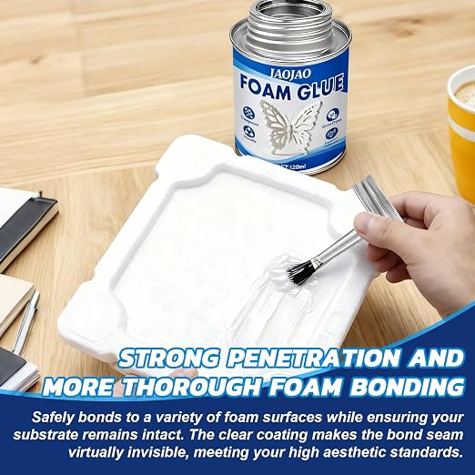 JAOJAO Foam Glue, Foam Adhesive Superior Adhesion Easy to Apply Quick-Drying - Image 2