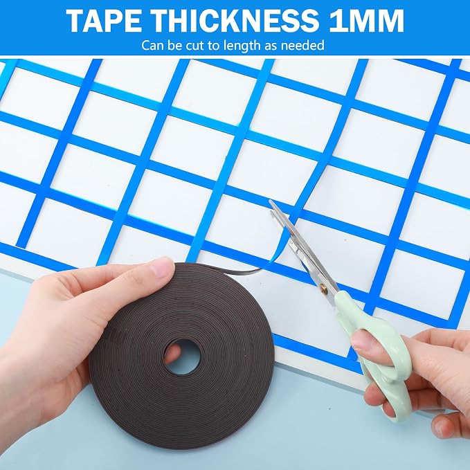Magnetic Tape Roll Thin Strips, 0.39 Inch x 66 Feet Magnetic Board Dividers - Image 6