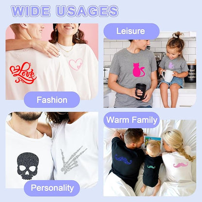 PU Heat Transfer Vinyl Bundle, 14 Assorted Color Sheets 12"x10" – Soft & - Image 2