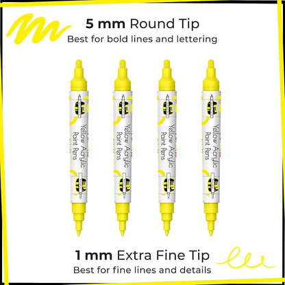 4 Dual Tip Yellow Paint Pen Metallic - Image 2