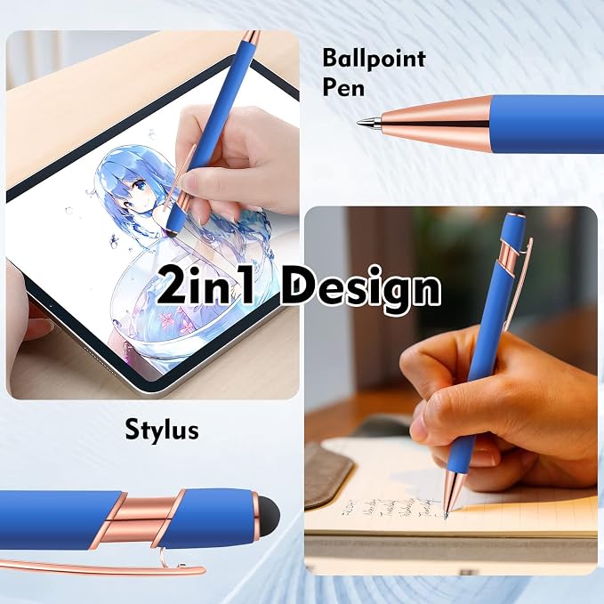 12 PCS 2 in 1 Stylus Ballpoint Pen - Image 2