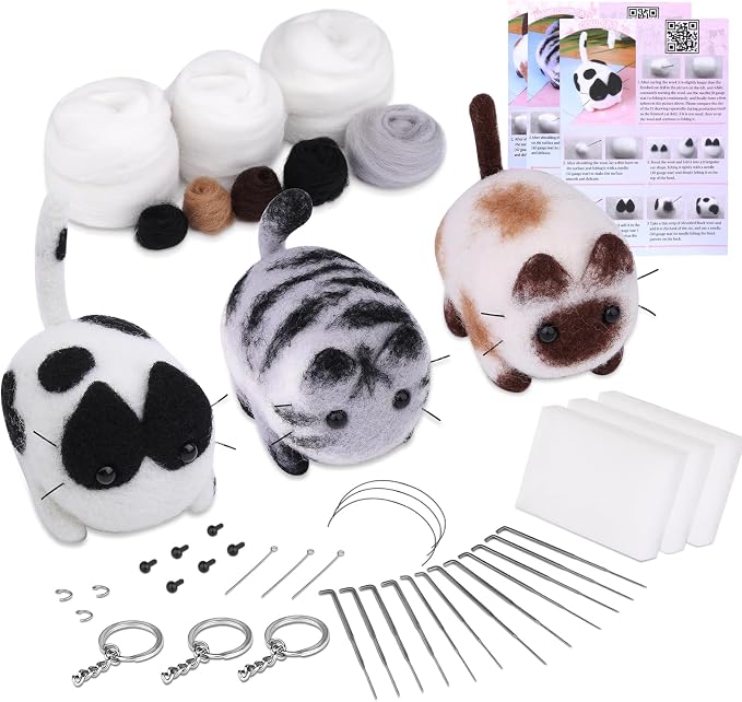 Mayboos Needle Felting Kit, 3 Pieces Making Wool Needle Felting Starter Kit by Mayboos