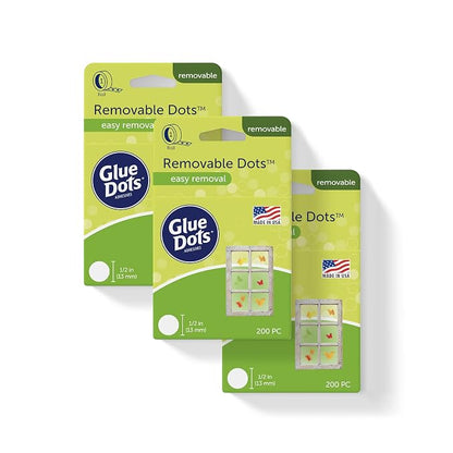 Glue Dots Double-Sided Removable Dots, 3 Pack includes 3 rolls of 200 by GlueDots
