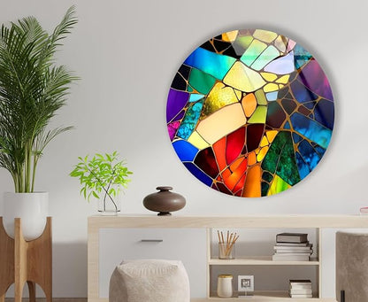 My Photostation.com 27.5'' Diameter Multicolor Round Stained Glass Wall Art - Image 2