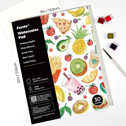 Funto Watercolor Paper Pads, 140lb/300gsm, 30 Sheets Each, Cold Pressed - Image 2