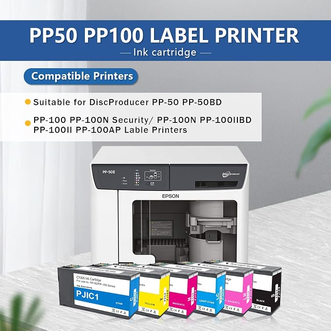 PP-50 PP-100 Ink Cartridges 6 Color Set PJIC1 PJIC2 PJIC3 PJIC4 PJIC5 PJIC6 - Image 2