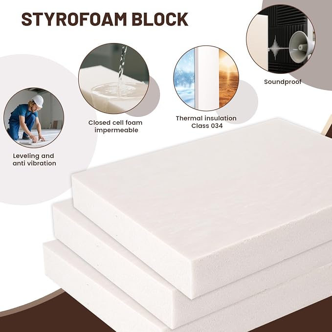 Gvereld High Density XPS Foam Board, 2 Pack 11.7x11.7X 2in Polystyrene Craft - Image 4
