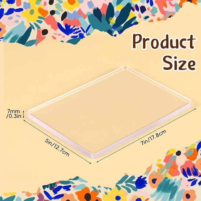 Threlaco 8 Pack Monoprinting Print Plates 5 x 7 Inch Reusable Silicone Plate - Image 2