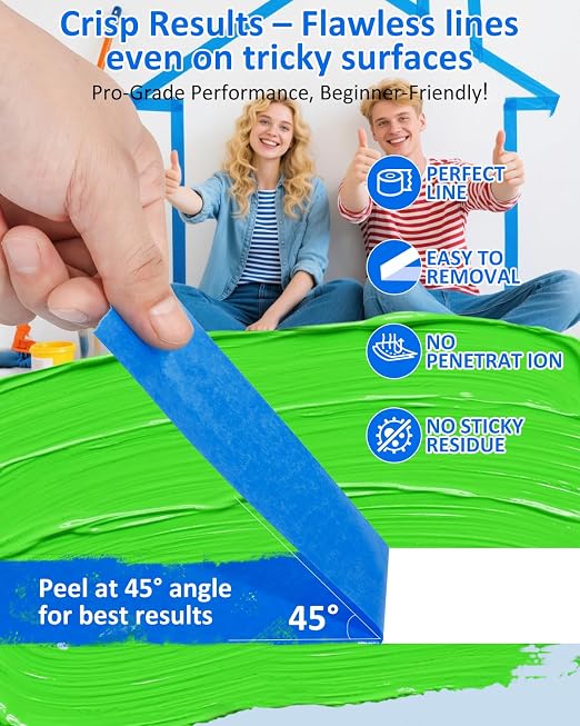 Re-Call Painters Tape 2 Inch Wide, 24 Rolls Painting Tape, 1320 Total Yards. - Image 5
