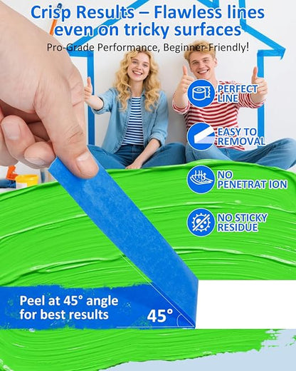 Re-Call Painters Tape 2 Inch Wide, 24 Rolls Painting Tape, 1320 Total Yards. - Image 5