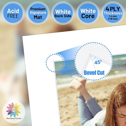 Mat Board Center, 16x16 for 12x12 White Photo Picture Mats - Image 3