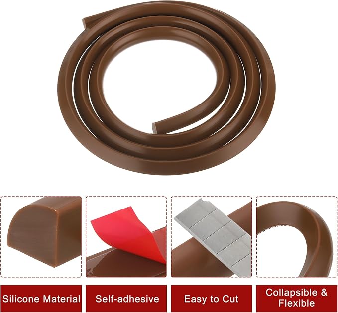 uxcell Flexible Molding Trim, 98 Inch Flexible Quarter Round Molding Silicone - Image 3