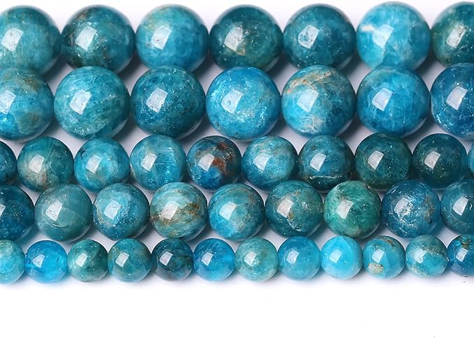 38PCS 10mm AAA Natural Blue Apatite Stone Beads Gemstone Round Loose Spacer - Image 2