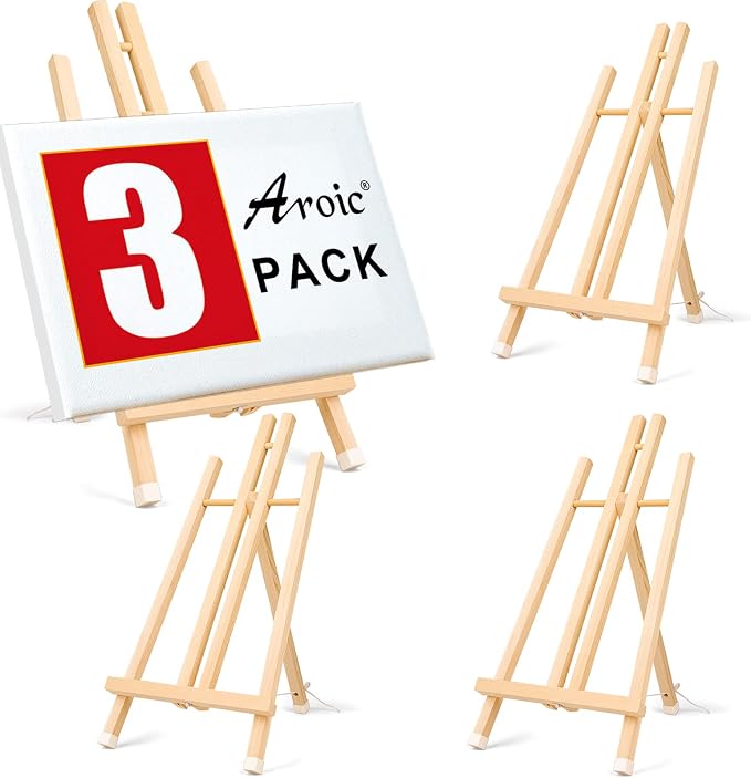 3 Pack 15 Inch Wood Easels, Easel Stand by AROIC