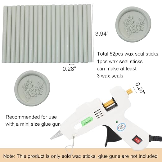 52pcs Sage Green Wax Sealing Sticks, Andotopee Glue Gun Adhesive Seal Sticks - Image 6