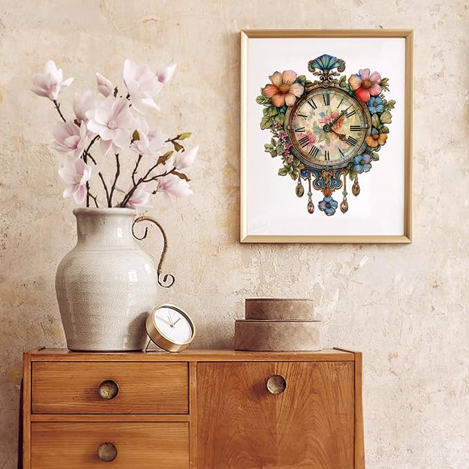 Wooden Jigsaw Puzzles 500 Pieces, Flower Clock Wooden Puzzles - Image 4