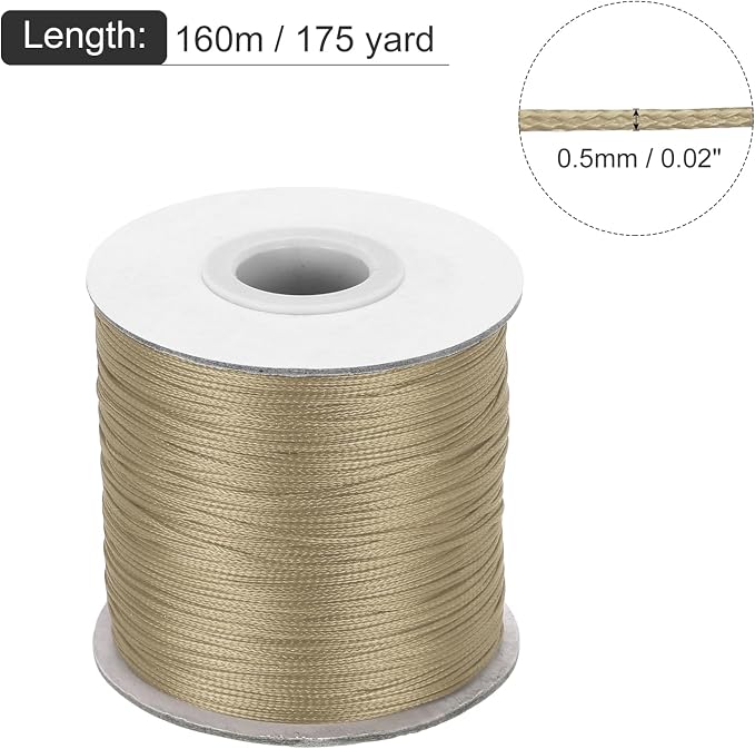 MECCANIXITY Waxed Cord 0.5mm Waxed Polyester Cord 175 Yard Wax String - Image 2