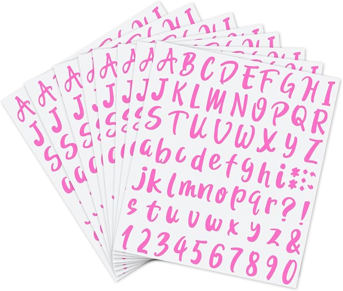 Outus 576 Pieces 8 Sheets Letters Stickers Self Adhesive Vinyl Letter Alphabet - Image 2