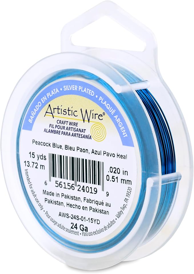 Artistic Wire, 24 Gauge Silver Plated Tarnish Resistant Colored Copper Craft by ArtisticWire
