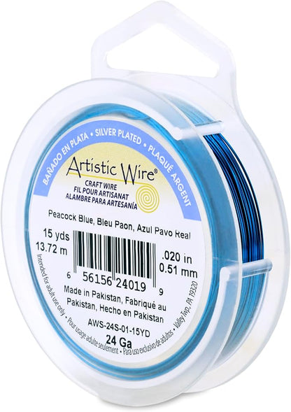 Artistic Wire, 24 Gauge Silver Plated Tarnish Resistant Colored Copper Craft by ArtisticWire