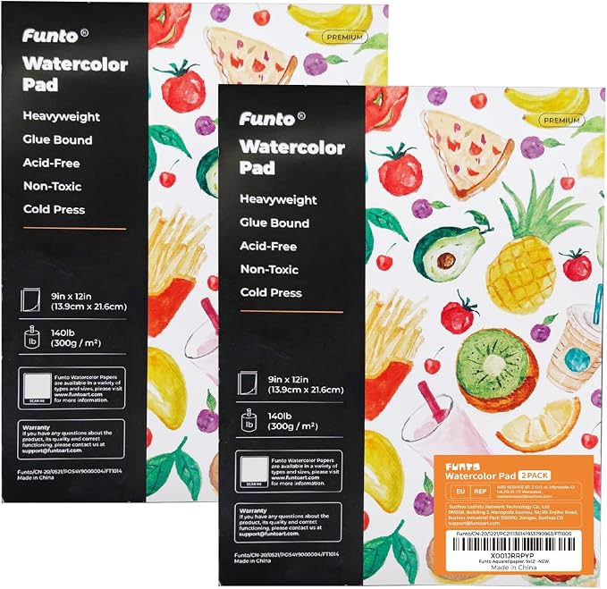 Funto Watercolor Paper Pads, 140lb/300gsm, 30 Sheets Each, Cold Pressed - Image 7