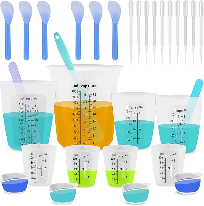 Silicone Resin Mixing 1L Measuring Cup Set by SwigranceQualityCreativity