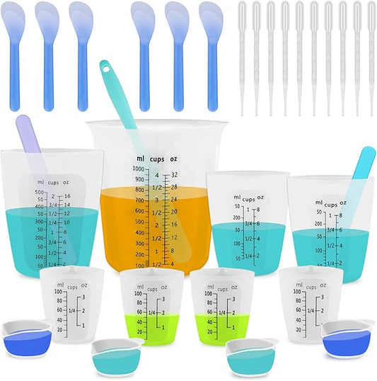 Silicone Resin Mixing 1L Measuring Cup Set by SwigranceQualityCreativity