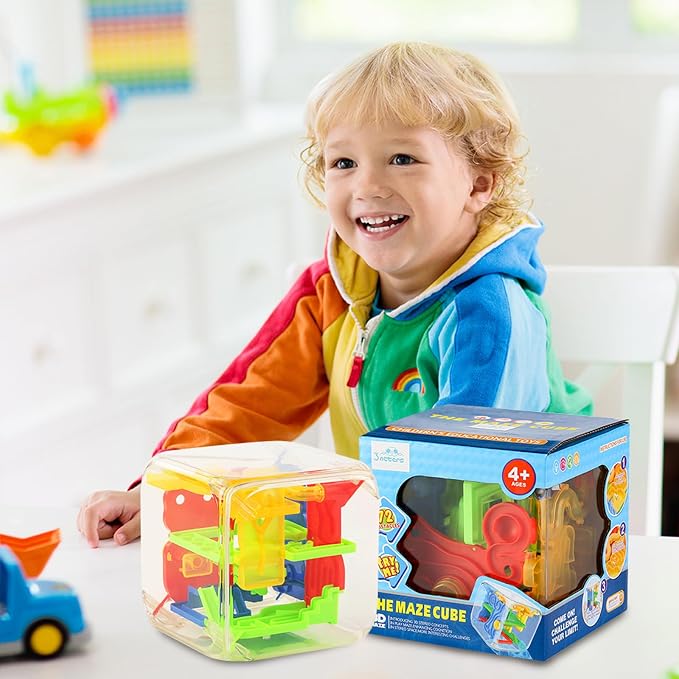 3 otters 3D Puzzle Maze Cube, 72 Obstacles Puzzle Cube Interactive Maze Game - Image 5