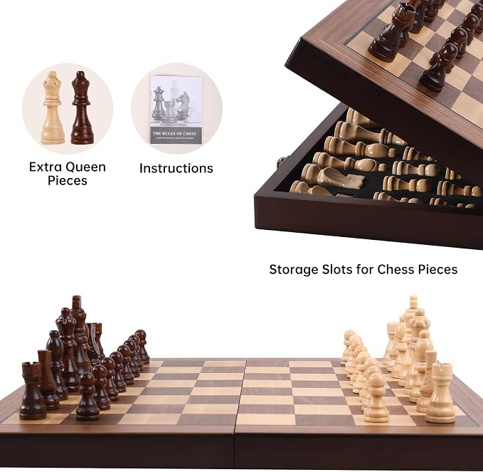 Premium Wooden Chess Set with Protective Carry Bag - Image 6