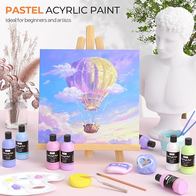 Nicpro 20 Colors Pastel Acrylic Paint Set, Large Bulk Pastel Acrylic Paint - Image 4