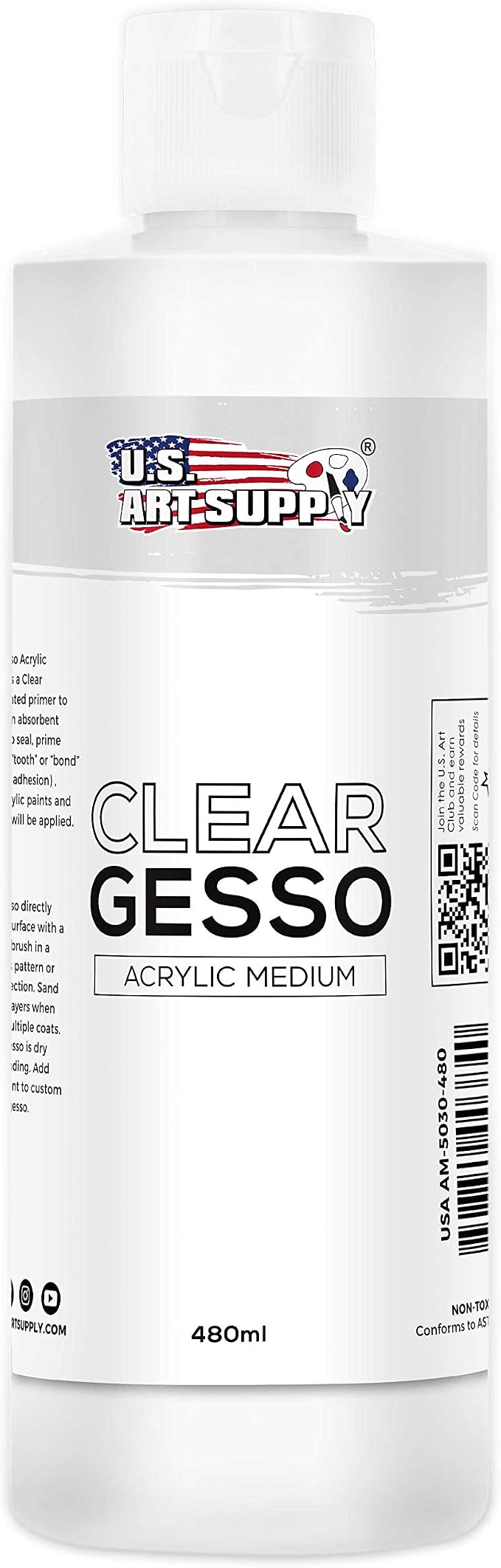 U.S. Art Supply Clear Gesso Primer by USArtSupply