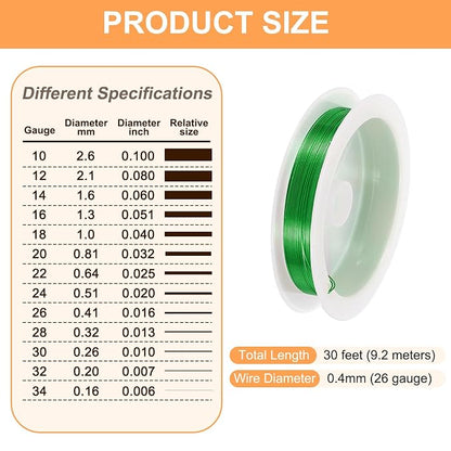 HARFINGTON 30ft Jewelry Wire, 26 Gauge Brass Craft Soft Metal Tarnish Resistant - Image 2