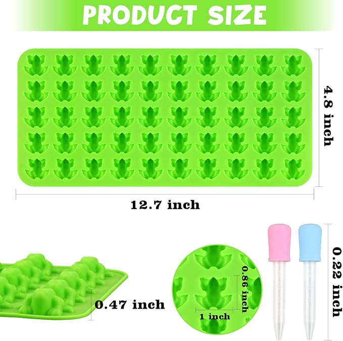 Sakolla Mini Frog Candy Molds Silicone, 100 Cavities Gummy Molds - Image 3