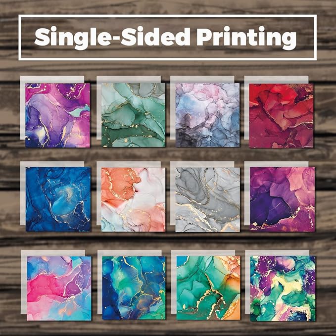 YASMEN Scrapbook Paper Pad 6×6, Marbled Pattern Watercolor Paper, 24 Sheets - Image 8