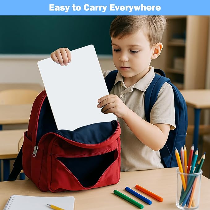25 Pack Dry Erase Boards 9'' x 12'' Mini Double-Sided Whiteboards Safe Rounded - Image 6