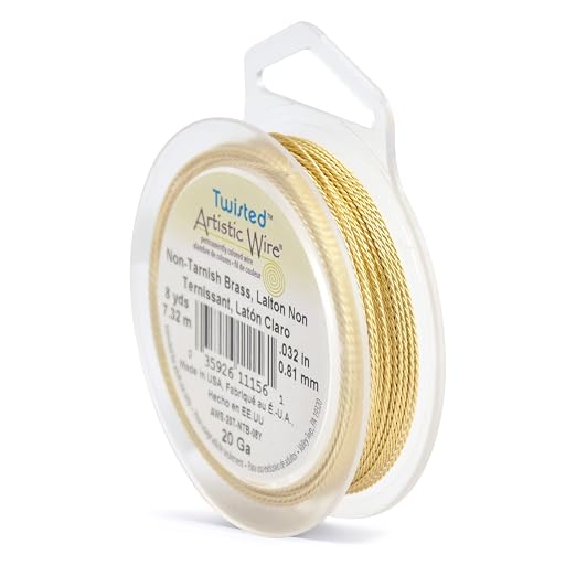 Artistic Wire, 20 Gauge / .81 mm Tarnish Resistant Brass Craft Wire, Round Twist by ArtisticWire