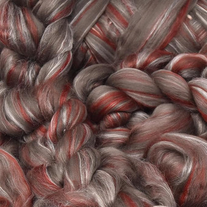 Merino Silk Luxe Tonal Designer Blend. Superfine Merino, Tussah Silk. Top Roving - Image 4