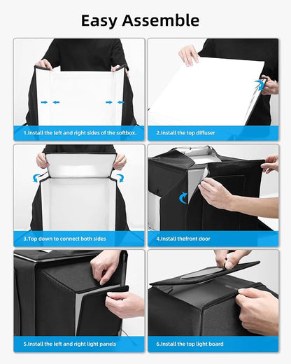 Glendan Portable Light Box Photography: 16"x16" Professional Dimmable Photo Box - Image 7
