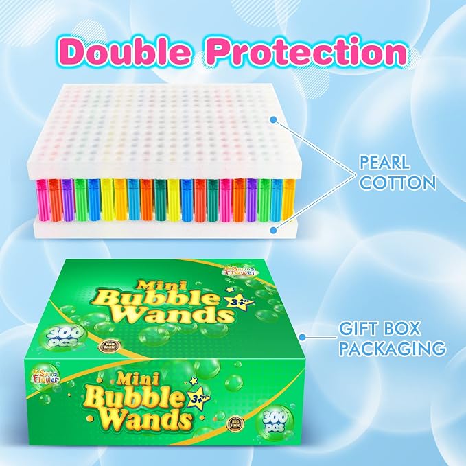 300 Pieces Mini Bubble Wands, Bubble Party Favors Assortment Toys - Image 8