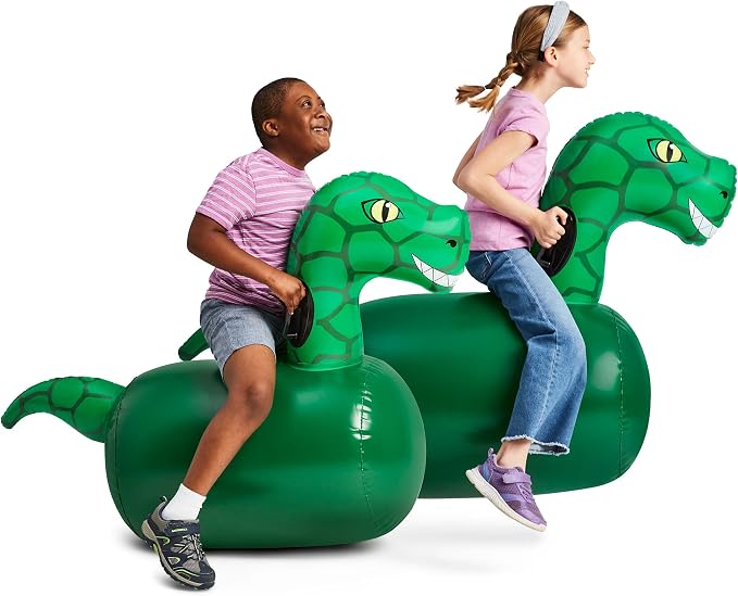Hearthsong Hop N Go Inflatable Dino Riding Bouncy Hopping Toys by Hearthsong%C2%AE