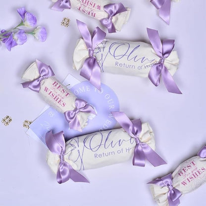 5/8" x 100 Yards Light Lilac Polyester Satin Ribbon Single Faced Bulk Fabric - Image 2