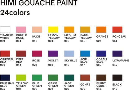 HIMI Gouache Paint Tube Set -24 Colors 12ml, - Image 4