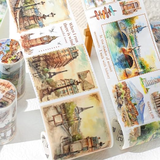 Washi Tape Set, 6 Rolls Landscape Tape Stickers - Image 4