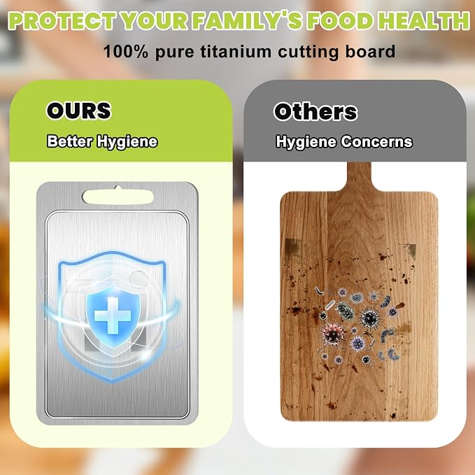 Titanium Cutting Board with Juice Groove-Pure Titanium Cutting Boards - Image 4
