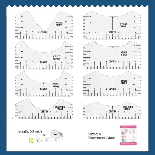 Vowlove Tshirt Ruler Guide for HTV Vinyl Heat Transfer Vinyl - Image 5