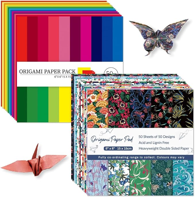 Origami Paper Kit Dobule Sided 100 Sheets 100 Colors 6 Inch Japanese Chiyo by Mifuner