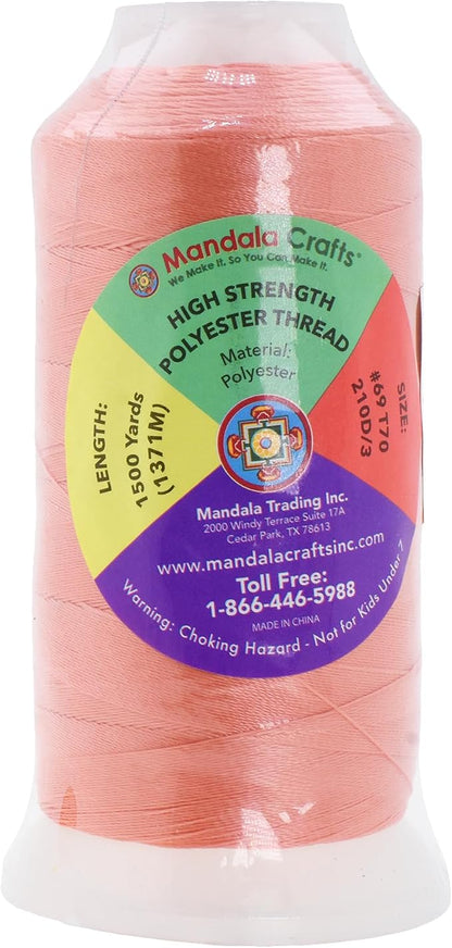 Mandala Crafts Blush Heavy Duty Thread -1500 Yds Tex 70 Thread - Image 3